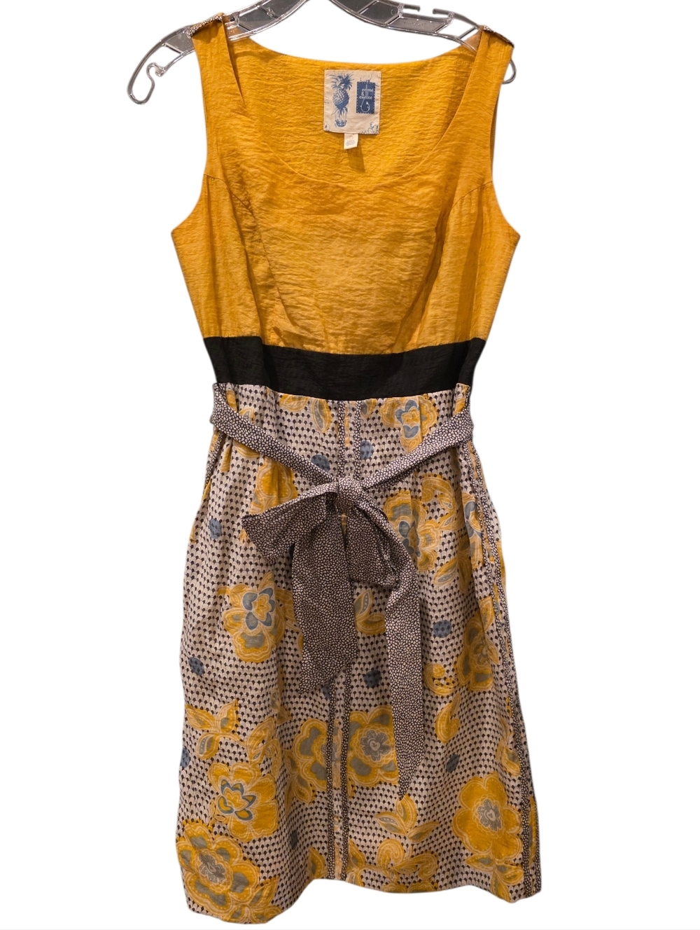 Anthropologie Edme & Esylite Blooming Goldenrod Dress Size 6